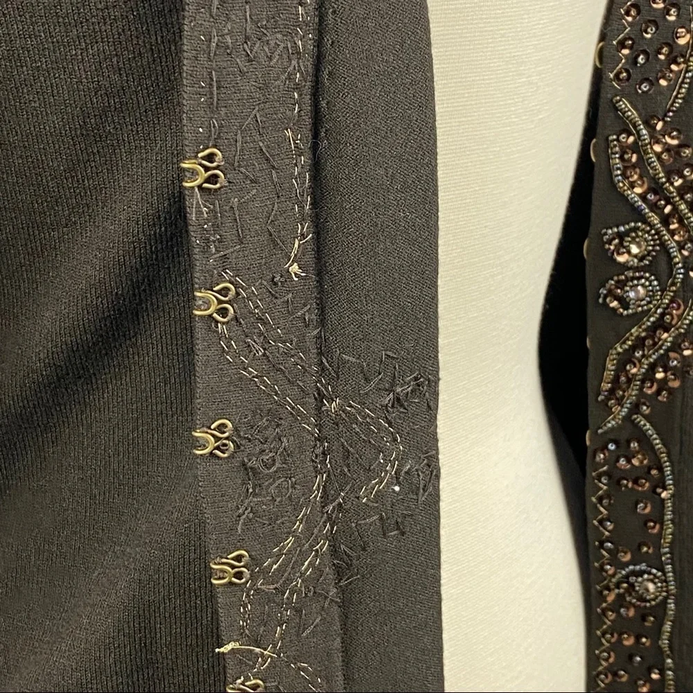 VINTAGE NINE WEST Sequined Brown Cardigan L